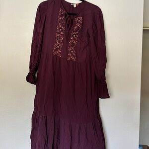 Knox rose boho long dress xs long sleeves loose